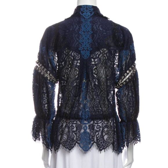 Jonathan Simkhai Grommet Lariat Lace Jacket - Picture 4 of 12